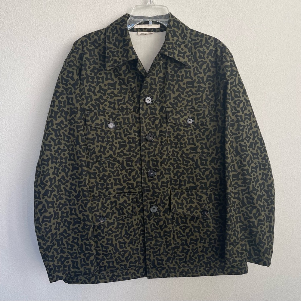 Marni Camo Cells Printed Cheetah Print Cotton Drill Jacket